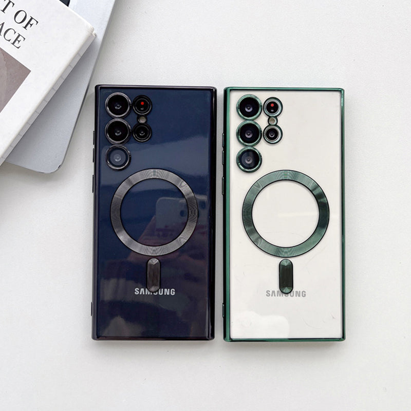 Samsung Galaxy S23 Ultra MagSafe Case with Camera Lens Protector,Magnetic Clear Case